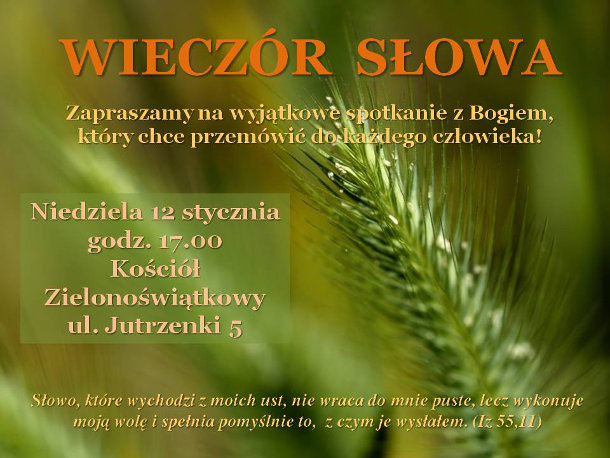 Read more about the article „Wieczór Słowa”. Wyjątkowe spotkanie z Bożym Słowem.